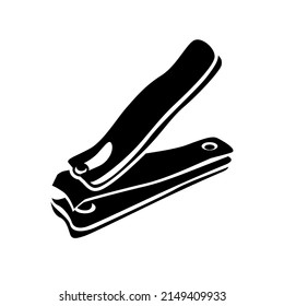 Manicure tweezers icon. Drop shadow silhouette symbol. Manicure clippers. Negative space. Vector isolated illustration.