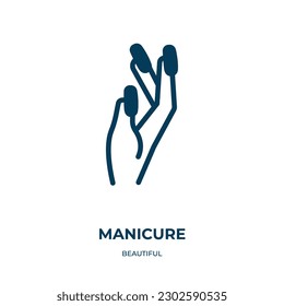 manicure vector icon. manicure, beauty, nail filled icons from flat beautiful concept. Isolated black glyph icon, vector illustration symbol element for web design and mobile apps
