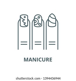 Manicure vector line icon, linear concept, outline sign, symbol