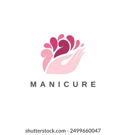 Plantilla de diseño de logotipo de Vector de manicura.