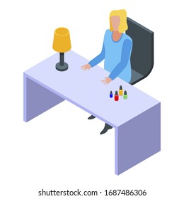 Manicure woman icon. Isometric of manicure woman vector icon for web design isolated on white background