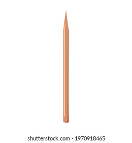 Manicure wooden pusher- orange stick. Manicure and pedicure tools. Vector realistic flat illustration. Vector illustration