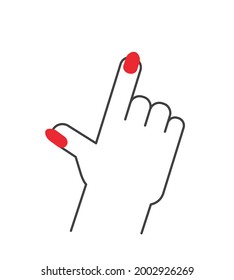 Manicured  Finger tapping for touch screen icon