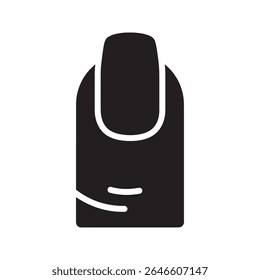 Ícone de unha manicured para tratamento de beleza salão de unhas e cuidado das mãos representando a manicura perfeita e cosmetologia profissional vetor de serviço ícone de glifo sólido