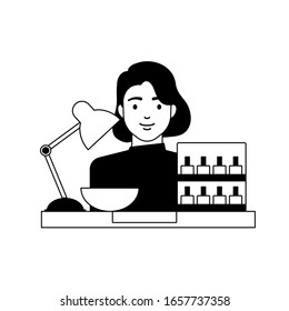 Manicurist, nail salon vector illustration