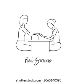 Manicurista, icono de estudio de uñas, ictus editable para la portada de resaltado de medios sociales