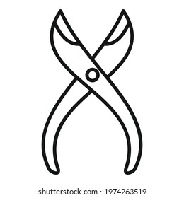 Manicurist pliers icon. Outline manicurist pliers vector icon for web design isolated on white background