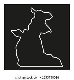 Maniema region map in country of Republic of the Congo