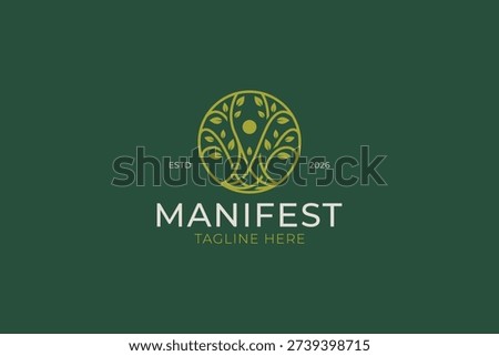 Manifest Abstract Tree Logo Design Representing Nature Growth and Organic Identity Concept