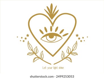 manifest eye golden ector hand drawn