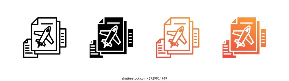 Manifest Multiple Style Icon Set Vector