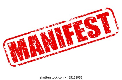 MANIFEST red stamp text on white