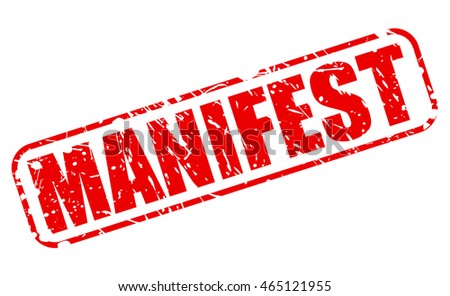 MANIFEST red stamp text on white