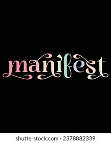 Manifest saying women colorful design