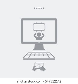 Manifestation of demonstrators or sport supporters - Vector icon for computer website or application