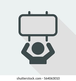 Manifestation of demonstrators or sport supporters - Vector web icon