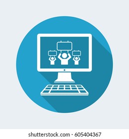 Manifestation of demonstrators or sport supporters - Vector icon for computer website or application