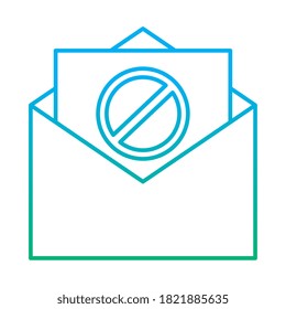 manifestation envelope with ban degraded style icon design, human rights and protest theme Vector illustration