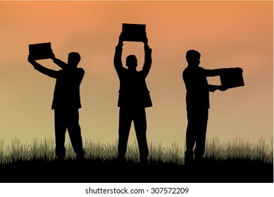 Manifestation - a group of people protesting.