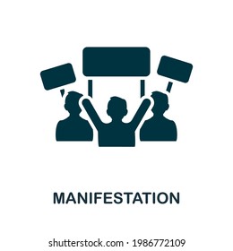 Manifestation icon. Monochrome simple element from civil rights collection. Creative Manifestation icon for web design, templates, infographics and more