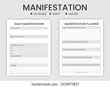 Manifestation journal, planner or logbook	