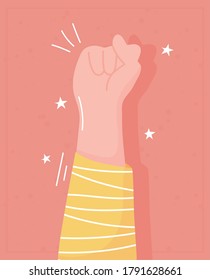 manifestation protest activists, raised hand fist rights vector illustration
