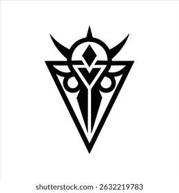 Símbolo de Manifestação Tatuagem Preto Silhueta Vetor Arte