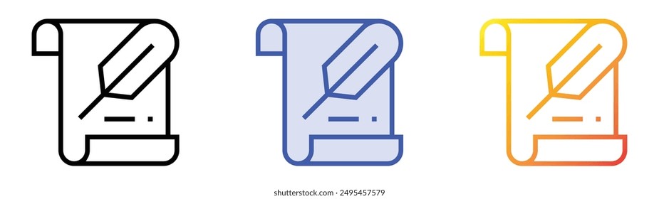 manifesto icon. Linear, Blue Fill and Gradient Style Design Isolated On White Background