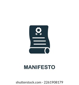 Manifesto icon. Monochrome simple sign from election collection. Manifesto icon for logo, templates, web design and infographics.