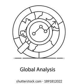 
Manifold analysis, outline icon of global analysis 