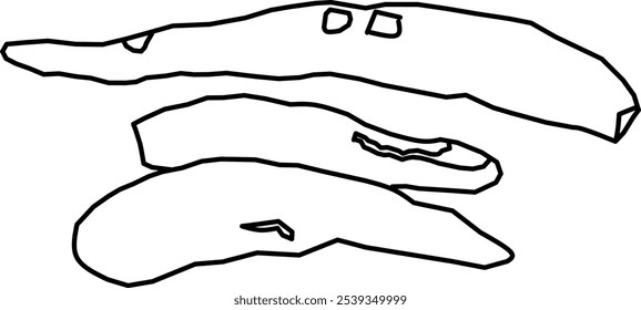 Manihot esculenta simple vector illustration in Doodle style.