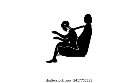 manikin crash test , black isolated silhouette