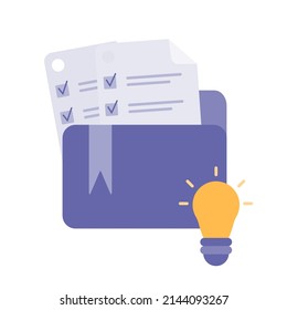 Manila case archive for document, reports. Business folder, document, file realistic icon, illustration. Minimal folder with files, paper icon. File management concept.