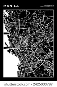 Manila City Map, Cartography Map, Street Layout Map