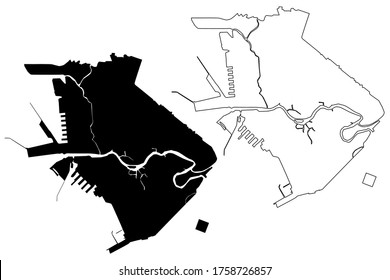 Manila City (Republic of the Philippines, Metro Manila, National Capital Region) map vector illustration, scribble sketch City of Manila map