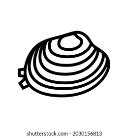 manila clam line icon vector. manila clam sign. isolated contour symbol black illustration