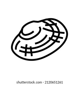 manila clam line icon vector. manila clam sign. isolated contour symbol black illustration