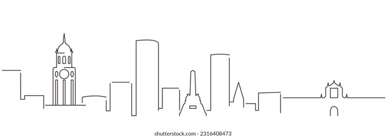 Manila Dark Line Simple Minimalist Skyline With White Background