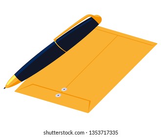 manila envelope with pen