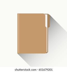 Manila Folder with Document. Flat designed vector illustration with Long Shadow