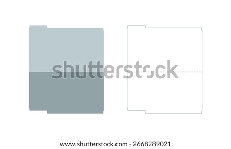 Manila Folder icon flat and outline styles with guideline, paper for office, documents, and organization. Vector illustration