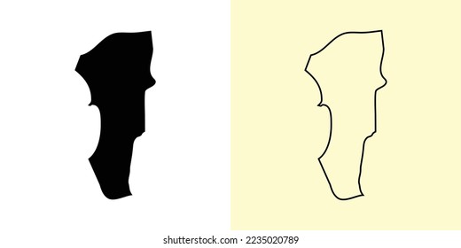 Manila map, Philippines, Asia. Filled and outline map designs. Vector illustration