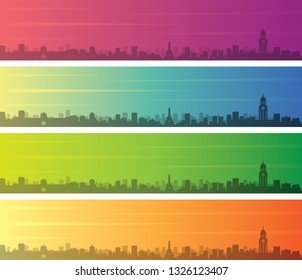 Manila Multiple Color Gradient Skyline Banner