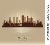 Manila Philippines city skyline vector silhouette illustration