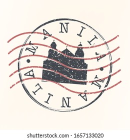 Manila Philippines Stamp Postal. Silhouette Seal. Passport Round Design. Vector Icon. Design Retro Travel. National Symbol.