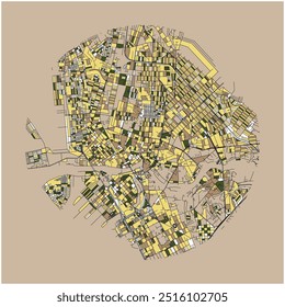 Manila Filipinas, centro da cidade, mapa preciso, Detalhes urbanos Ruas Estradas mapa de cores, imagem de modelo de elemento vetorial editável para marketing, produto, arte de parede 