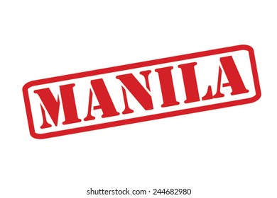 MANILA Red Rubber Stamp vector over a white background.