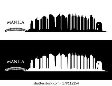 Manila skyline - vector illustration