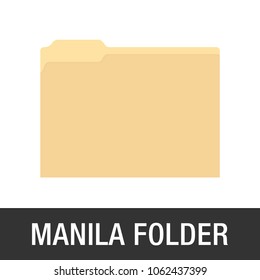 Manila Yellow Folder Icon, Yellow Folder, Office Folder, File Cabinet Folder Vector Illustration