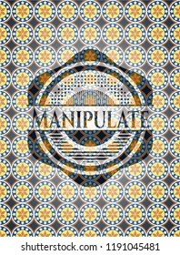 Manipulate arabesque style emblem. arabic decoration.